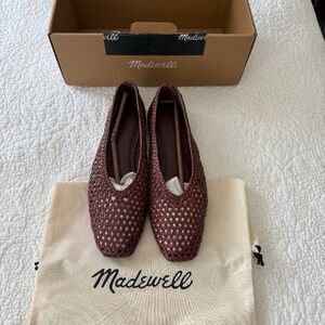 Madewell Ballet Flats in Handwoven Leather